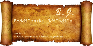 Bodánszki Jónás névjegykártya